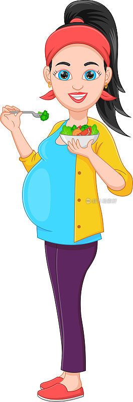 pregnant women eating fruits and vegetables